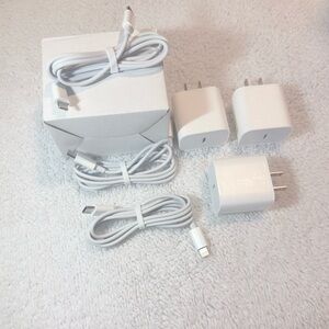 Pack of 3 Fast Charging Chargers (20W USB-C + Lightning Cable) New In Box